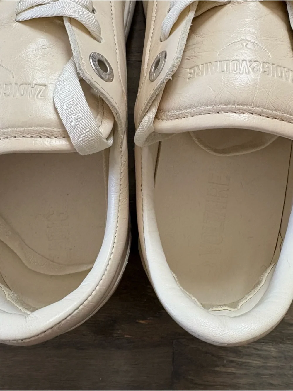 NWT ZADIG & VOLTAIRE 100% cow leather low-top fly on sneakers - Picture 13 of 14